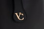 Vince Camuto Bolso de Mano Black Elegante y Versátil para Mujer, Bolso Negro de Piel de Polivinilo con Amplio Espacio Interior y Múltiples Bolsillos